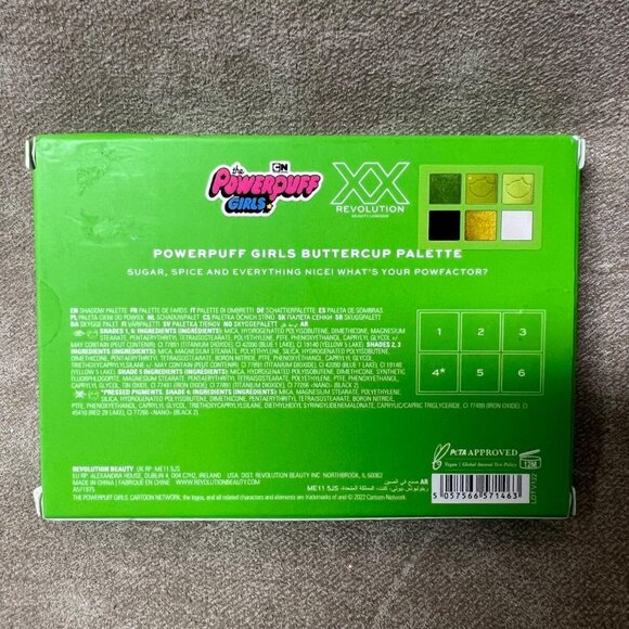 Makeup Revolution Power Puff Girls Buttercup 6 Pan Eyeshadow Palette 6.6g NIB - Picture 5 of 5